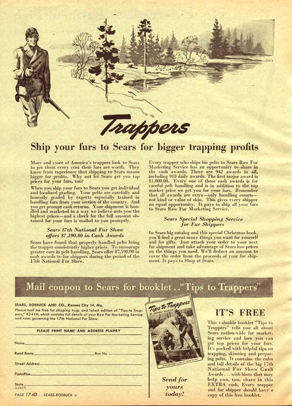 Trappers Send Furs to Sears (1945)