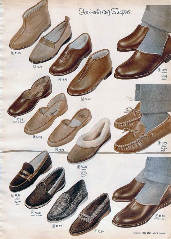 old fashioned mens house slippers