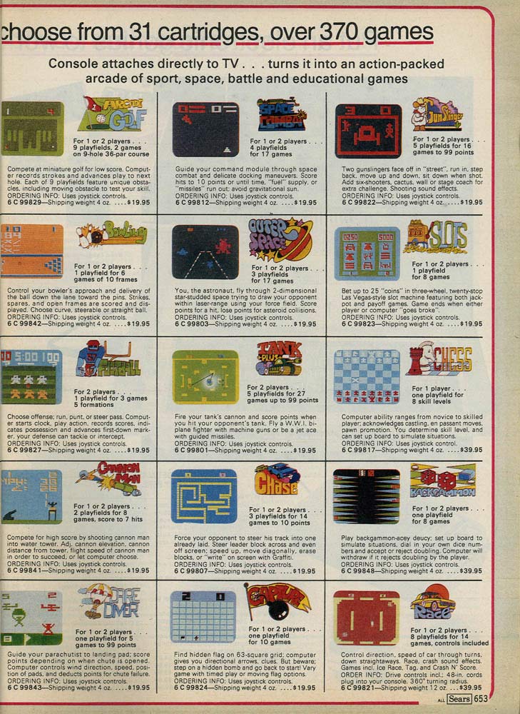 list of 1970s video games